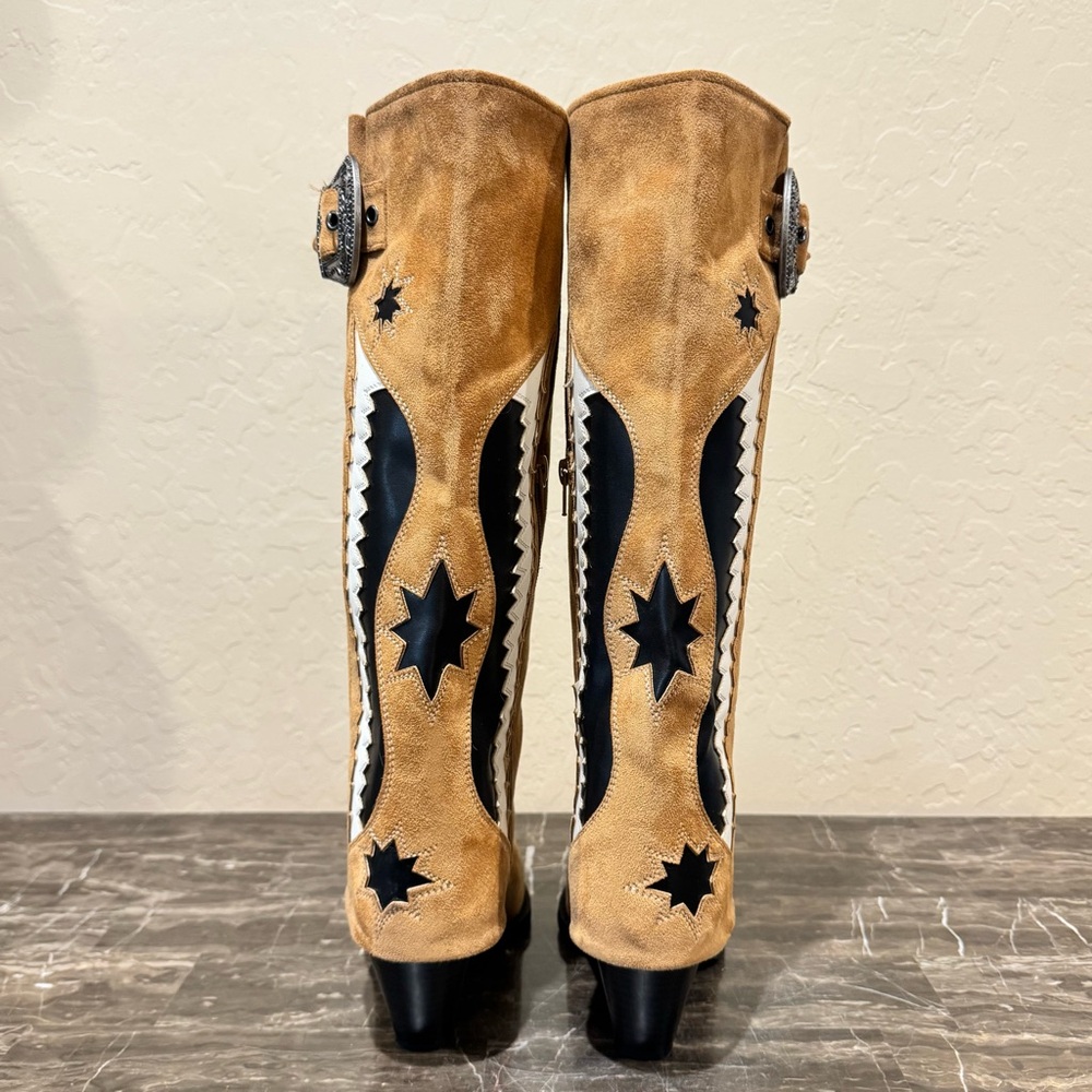 Zodiac Rowena Wings Faux Suede Embellished Western Boots - Picture 9 of 13
